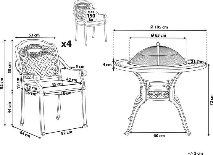 Produktbild Beliani Manfria (105 x 105 x 72 cm)