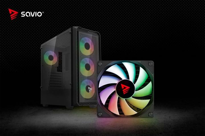 Actual product image Savio Noctis Glass RGB Cube Schwarz (ATX, mATX)