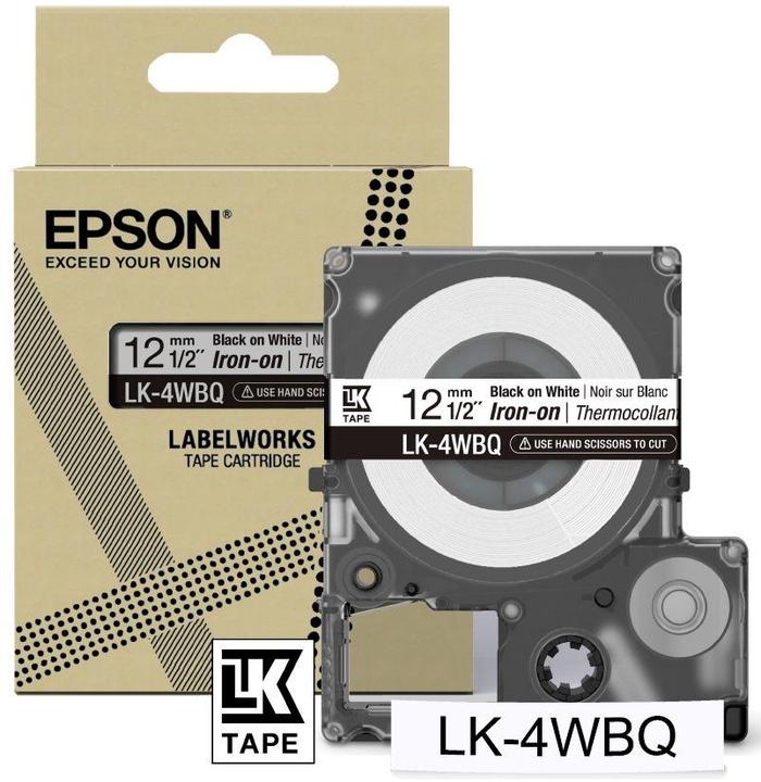 Productafbeelding Epson Labelcassette Lk-4wbq (1.20 cm, Wit, Zwart)