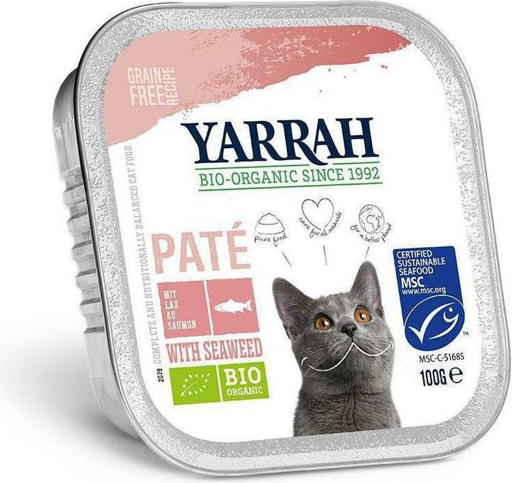 Immagine prodotto Yarrah Bio-Nassfutter Paté mit Lachs, 16 x 100 g (Adulto, 16 pz., 1600 g)