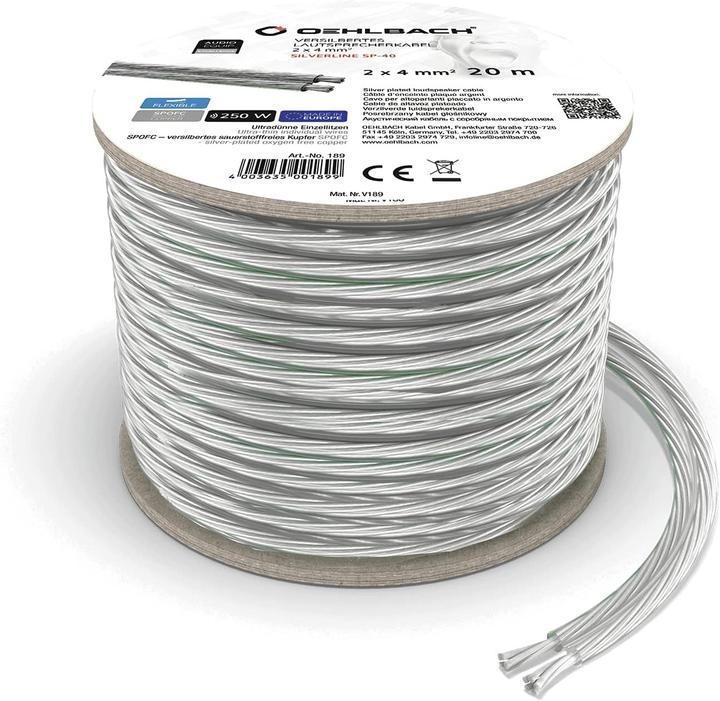 Produktbild Oehlbach LS-Kabel Lautsprecher Kabel 2x4mm², 10 M Spule (10 m, 4 mm²)
