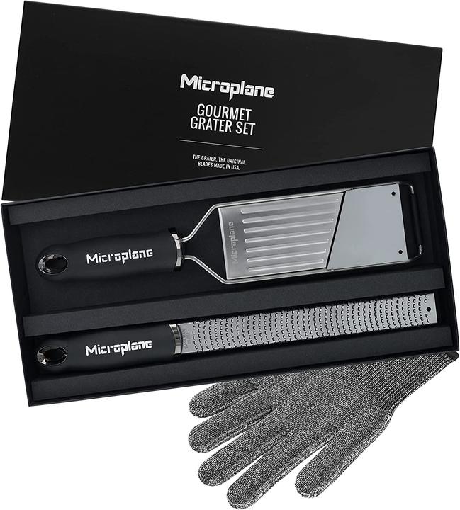 Produktbild Microplane Gourmet Raspel Set mit Schutzhandschuh