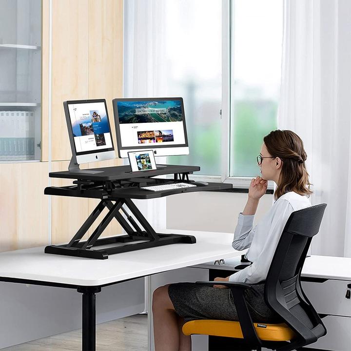 Produktbild Techly Nakładka na biurko ze sprężyną gazową pod laptopa monitor