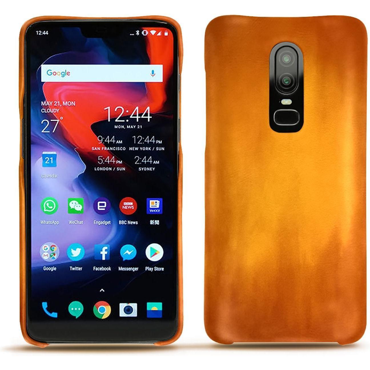 Noreve Lederschutzhülle (OnePlus 6), Smartphone Hülle, Orange