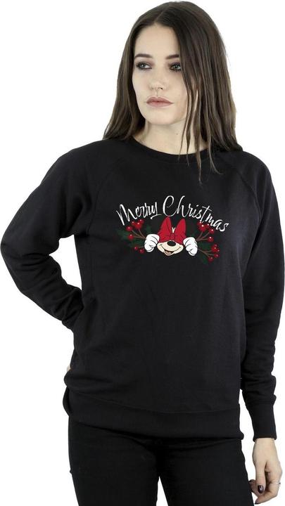 Actual product image Disney Womens/Ladies Minnie Mouse Christmas Holly Sweatshirt (5XL)