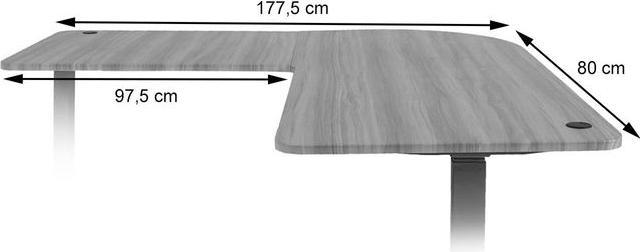 Actual product image Swisshandel24 Tabletop for corner desk, desk top, 90° black (177.50 x 80 cm)