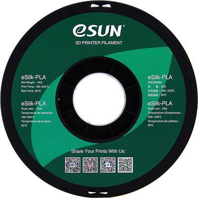 Actual product image eSUN eSilk-PLA 1.75mm Yellow 1kg 3D Filament (PLA, 1.75 mm, 1000 g, Yellow)