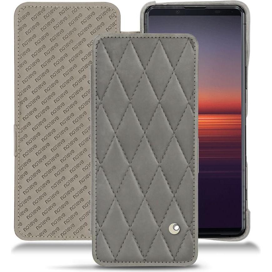 Noreve Lederschutzhülle horizontal (Sony Xperia 5 II), Smartphone Hülle, Grau