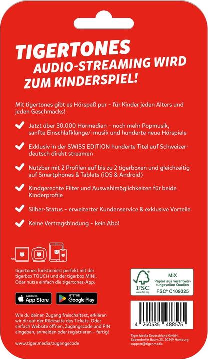 Immagine prodotto Tigermedia tigertones DUO - Ticket 3 Monate Swiss-Edition (Svizzero-tedesco)