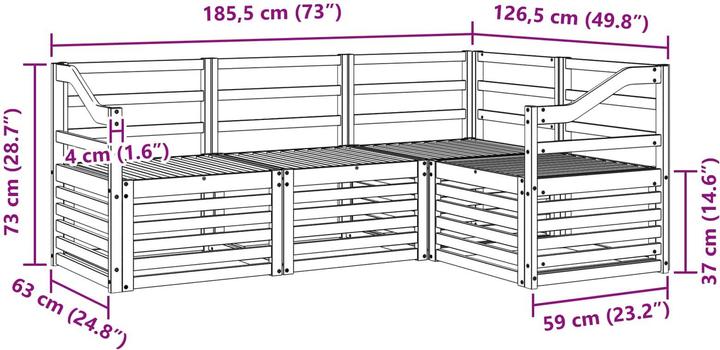 Produktbild vidaXL Outdoor-Sofa
