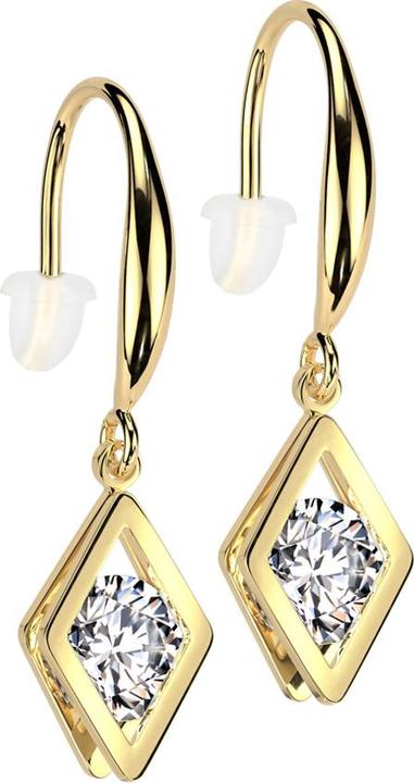 Image du produit Star Piercing Ohrring vergoldet Anhänger Diamant Kristall silber (sans laiton, Acier chirurgical 316L)