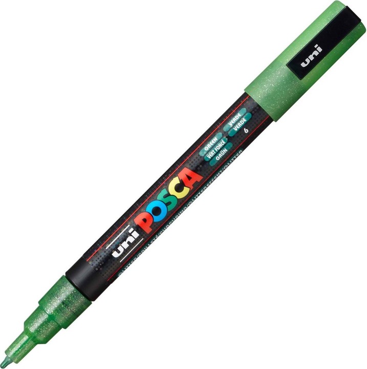 Actual product image Posca Marker PC-3M round tip (Glitter Green, 1.30 mm, 1 x)