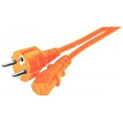 Exertis Connect Netzanschlusskabel, Schukostecker gerade an Kaltgerätebuchse, orange, 1,8 m Netzanschlusskabel für D (1....