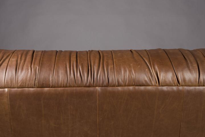 Actual product image Dutchbone Sofa Douglas Wax Leather Chocolate