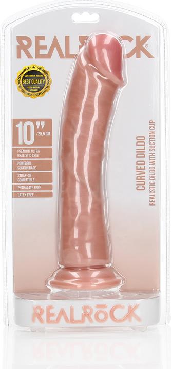Produktbild RealRock Curved Realistic Dildo with Suction Cup - 10"/ 25,5 cm