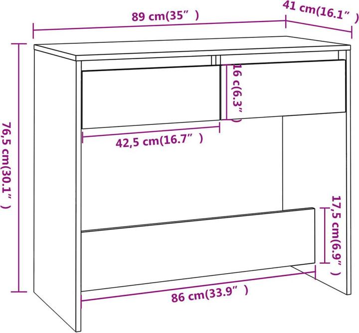 Image du produit vidaXL Konsolentisch (41 x 89 x 76.50 cm)