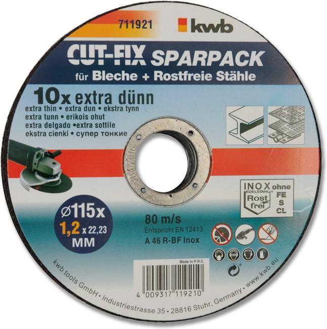 Actual product image kwb Thin cutting disc set 10-piece 115