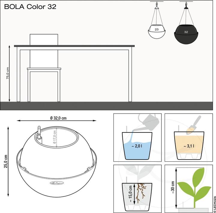 Produktbild Lechuza Bola Color 32 (32 cm)