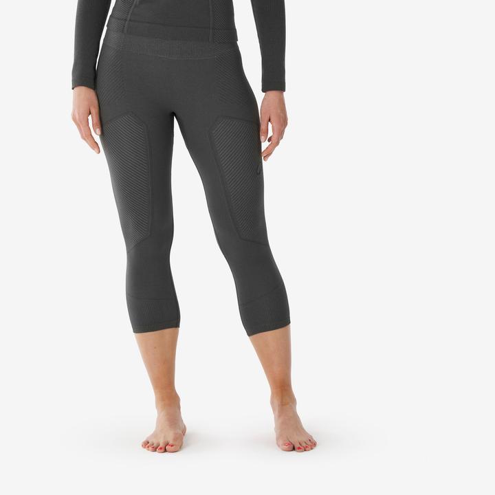 Produktbild Wedze Skiunterwäsche Funktionshose Damen warm dehnbar 3/4 Länge - BL 900 Tech grau (M)