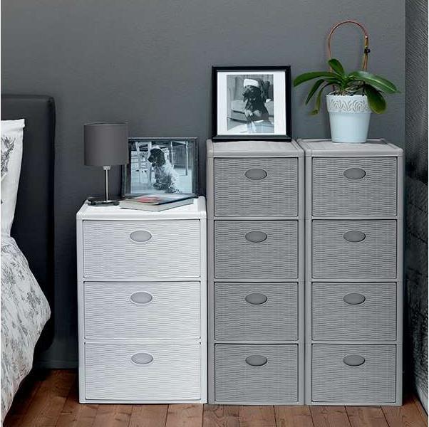 Produktbild Kerbl Stefanplast Elegance Slim Rattan 4 Schubladen (29 x 37 x 80 cm)