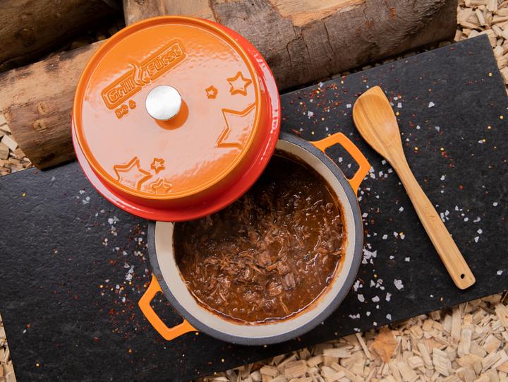 Actual product image Grillfürst Dutch Oven without feet - enamelled - DO6 - orange