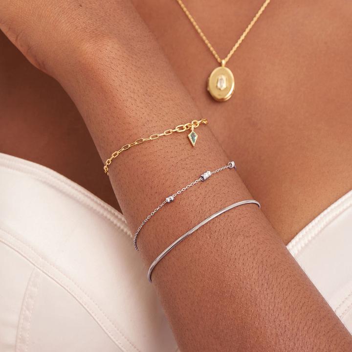 Produktbild Ania Haie Armkette Snake Chain 925 Sterling Silber (16.50 cm, 925 Sterling Silber)