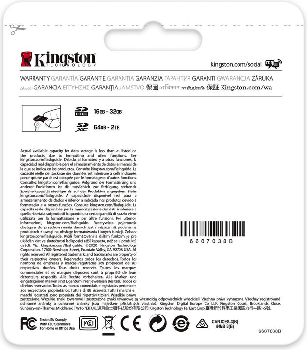 Actual product image Kingston Canvas Go! Plus (64 GB, SDXC, U3, UHS-I)