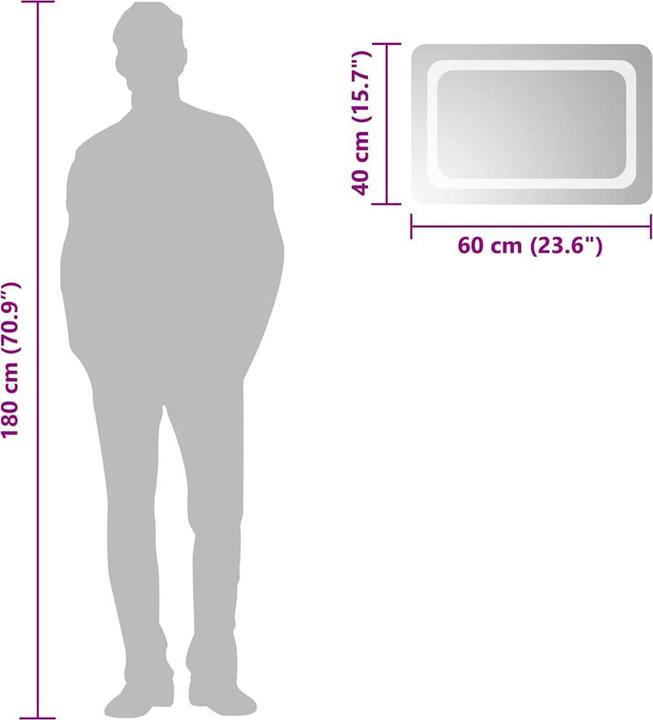 Actual product image vidaXL Spiegel (60 x 40 cm)
