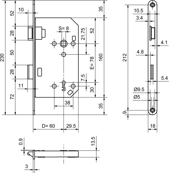 Image du produit Glutz Swiss 1001 (Serrure à mortaise)