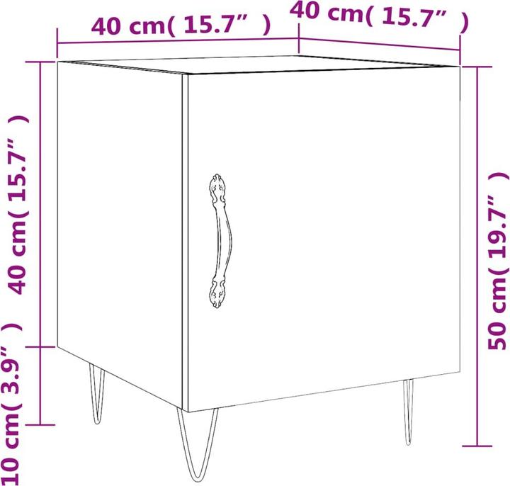 Immagine prodotto vidaXL Nachttisch (40 x 40 x 50 cm)