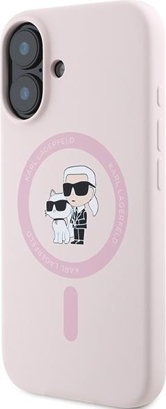 Immagine prodotto Karl Lagerfeld KLHMP16MSCMKCRHP iPhone 16 Plus różowy/pink HC MagSafe Silicone KC Heads Ring (Apple iPhone 16 Plus)