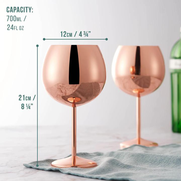 Produktbild Oak & Steel Edelstahl Gin Gläser Rosegold 4er Set (7 dl, 4 x, Gin Gläser)