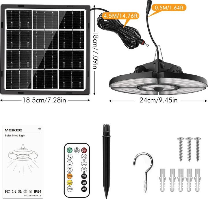 Produktbild Lumina Swiss Solar LED Hängeleuchte mit Fernbedienung (600 lm, IP54)
