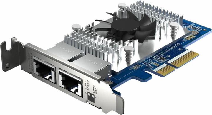 Actual product image QNAP Dual-port 10GBASE-T, 10GbE, network expansion card, Intel X710 PCIe Gen3x4