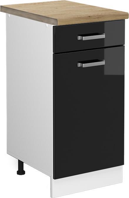 Goldkraft Eiche, Schwarz Hochglanz, Weiss