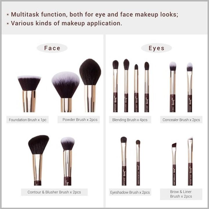Actual product image Jessup Professional Makeup Brushes Eyeshadow Lipstick Blending Cheek Cosmetic Set (Eye shadow)