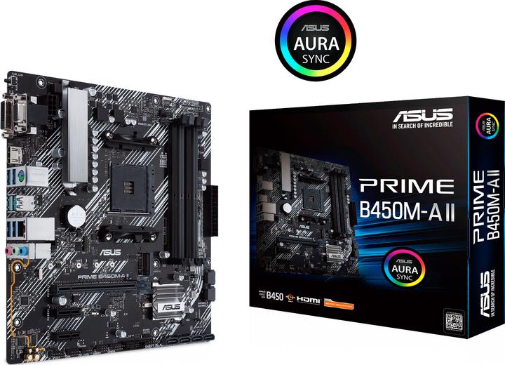 Actual product image ASUS PRIME B450M-A II (AM4, AMD B450, mATX)