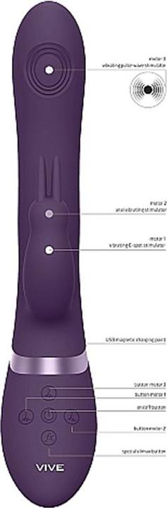 Productafbeelding Shots Rini - Pulse Wave & Vibrerende Dubbele Penetratie Konijn - Zwart