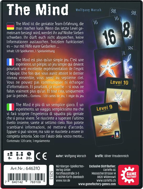 Produktbild Game Factory The Mind (Englisch, Deutsch, Französisch, Italienisch)
