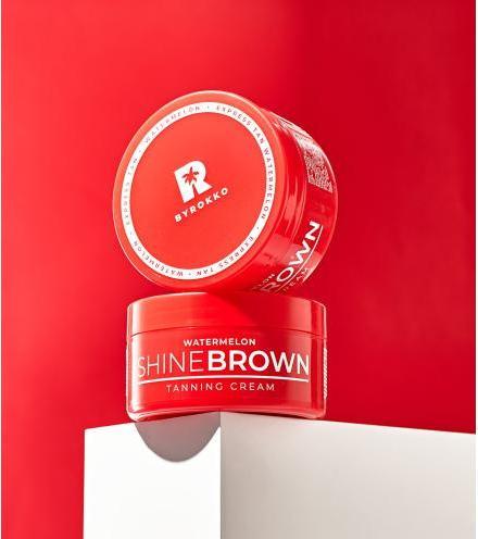 Actual product image Byrokko Shine Brown Watermelon Tanning Accelerator Cream 200ml (Suntan cream, 200 ml)