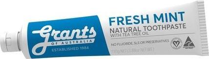 Actual product image Grants of Australia Fresh Mint Natural Toothpaste With Tea Tree Oil Refreshing Natural Fluoride Free