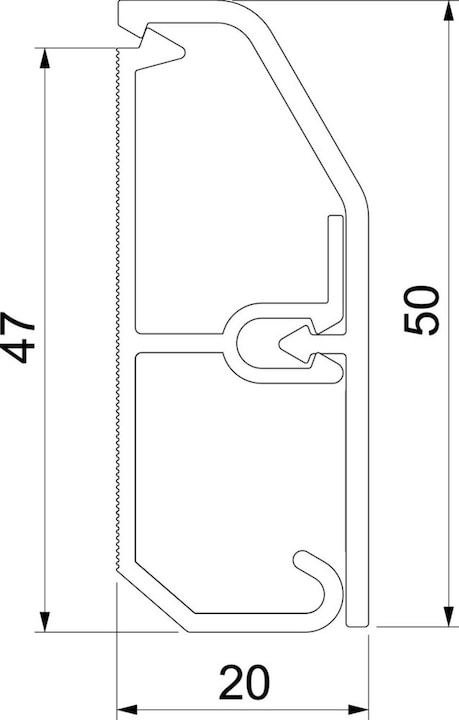 Produktbild OBO Bettermann Sockelleistenkanal SL Set 20x50 9001, 6132201 (Kabelkanal, 2000 mm)