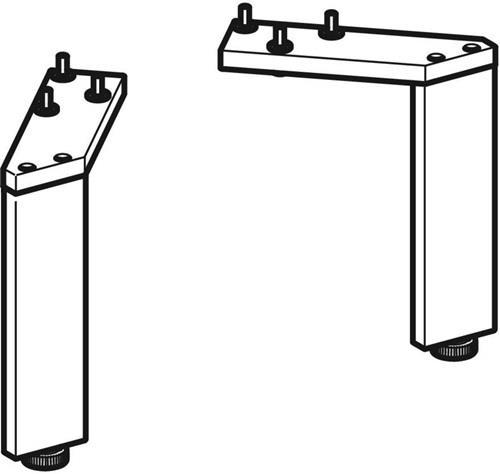 Geberit Furniture foot SMYLE Square 2 pieces, chrome-plated Height 151 - 154mm