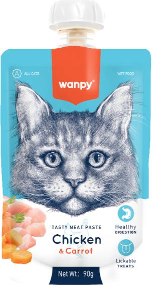 Wanpy - Cat Tasty Meat Paste - Chicken & Carrot 90g - 90g (1 Stk., 90 g)