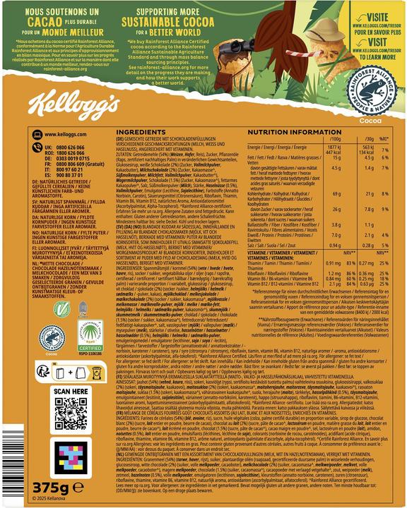Nutritional values and ingredients Kellogg's Cereals Tresor Roulette 375 g (375 g)