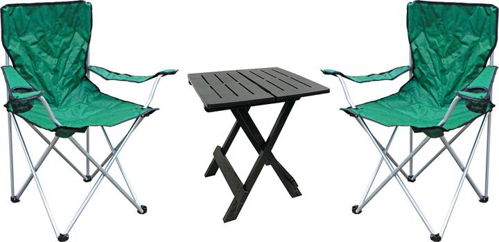 Actual product image Mojawo 3tlg Camping Set Campingmöbel Klapptisch Anglerstuhl Campingstuhl grün