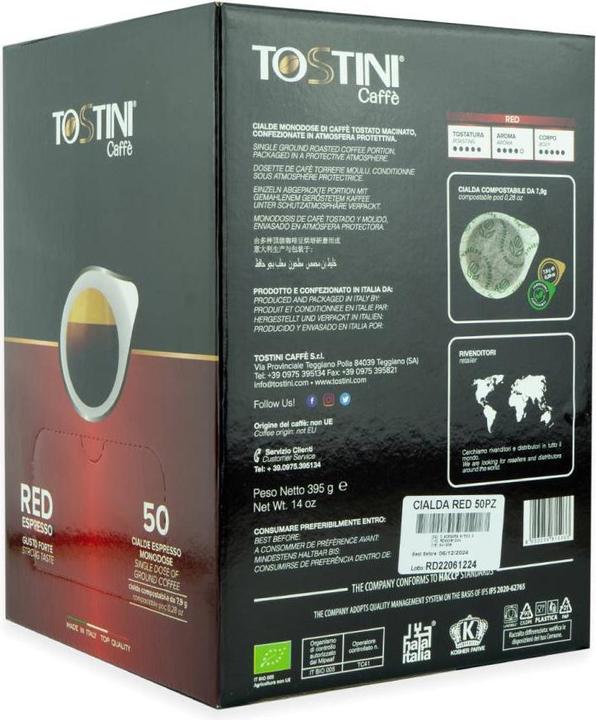 Produktbild Tostini Red Espresso Pads (50 x Port.)
