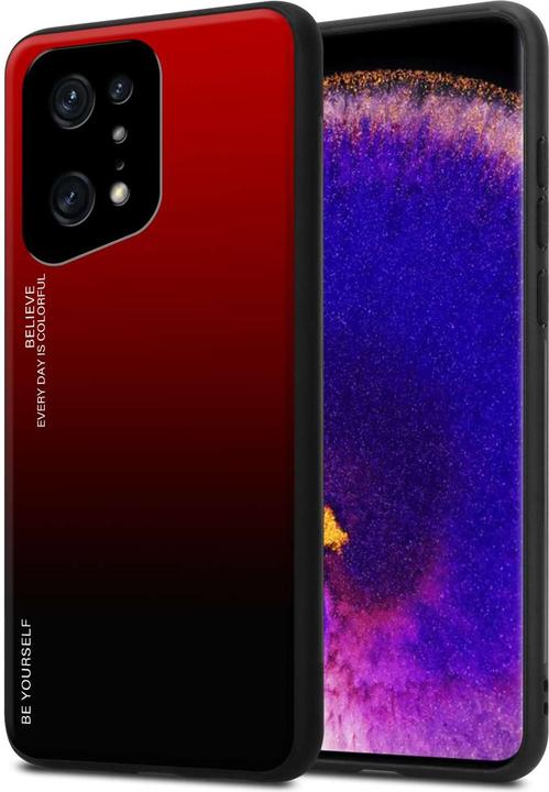Cadorabo Custodia per Oppo FIND X5 PRO TPU 2 Farben Glas (Oppo Find X5 Pro)