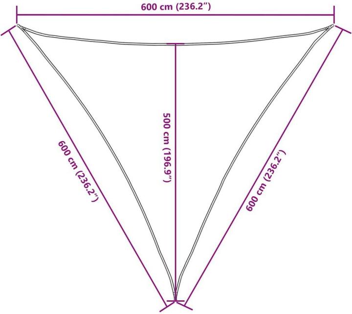 Produktbild vidaXL Sonnensegel (600 x 600 x 600 cm)