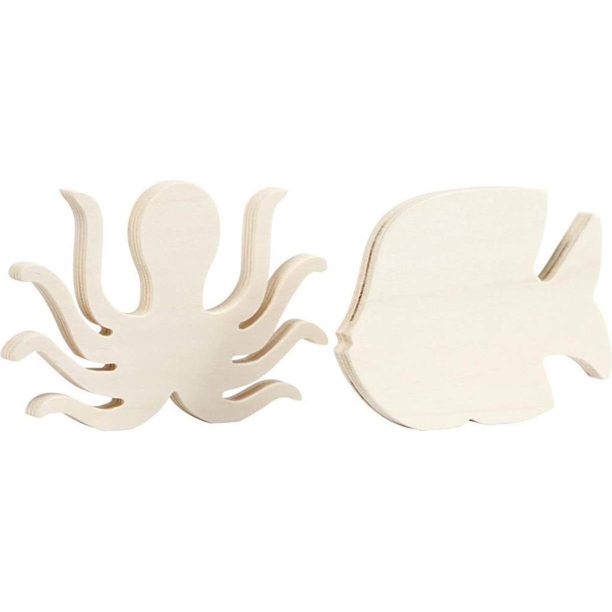 Thumbnail - Creativ Company Holzartikel Meeresfiguren 2 Stück, Nature